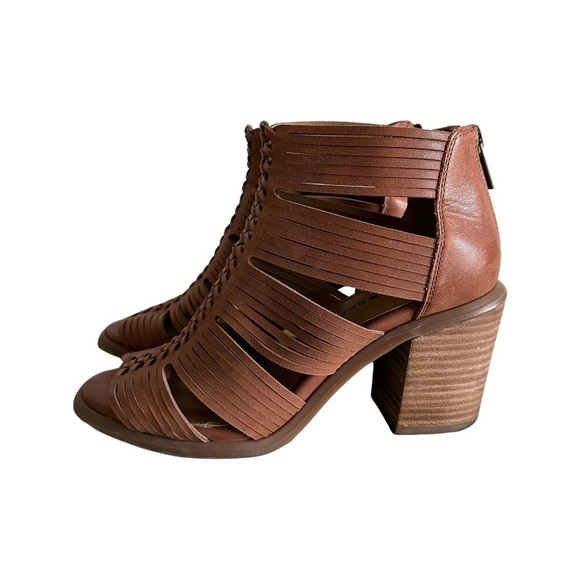 Lucky Brand Woven-Leather Open-Toe Block-Heel Sandal - Picture 4 of 14